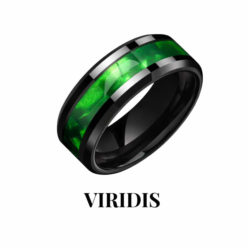 NOXARIS dark couples ring set close up detail