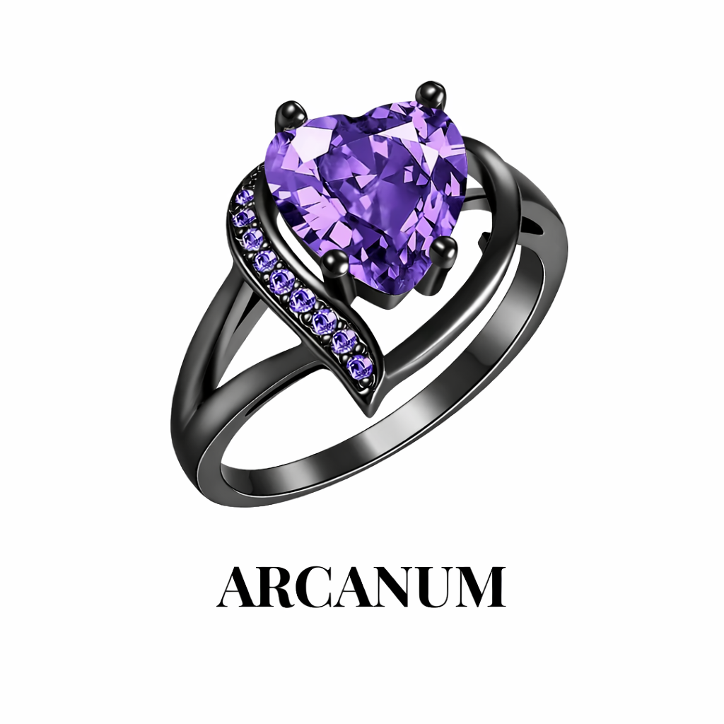 couples rings dark alternative aesthetic NOXARIS on hand